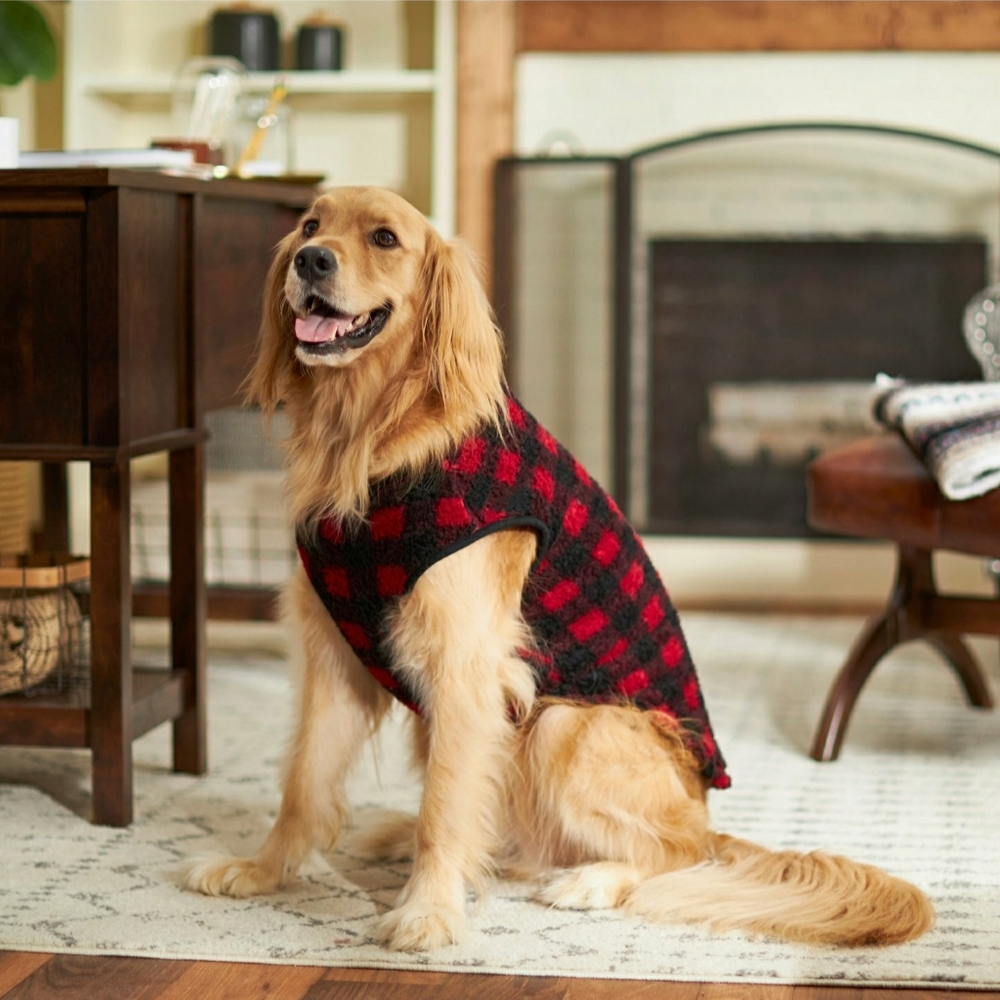 NWT Frisco pet fleece sweater Buffalo plaid Size Small